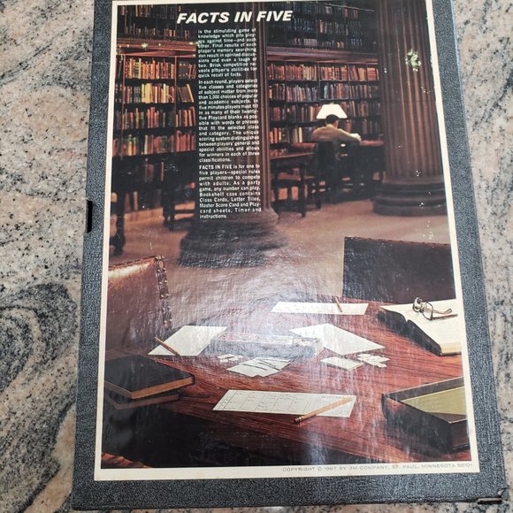 [GREAT Condition] Vintage 1967 "Facts in Five" COMPLETE 3M Bookshelf Game - Picture 2 of 5